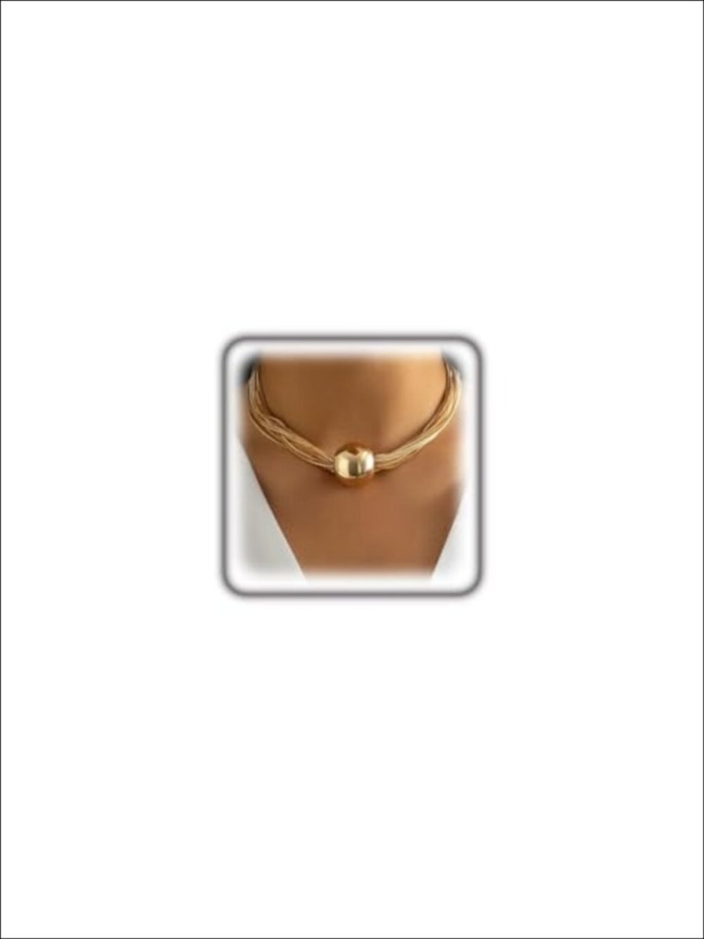 Chunky Gold Bead Choker Necklace Big Beaded Chain Adjustable Statement Jewelry